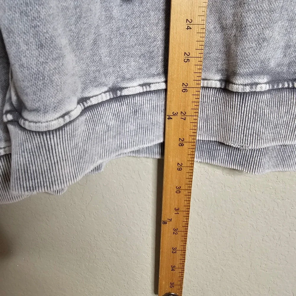 Free People Falling Forward Snow Washed Destroyed Pullover Sweatshirt Grey Large